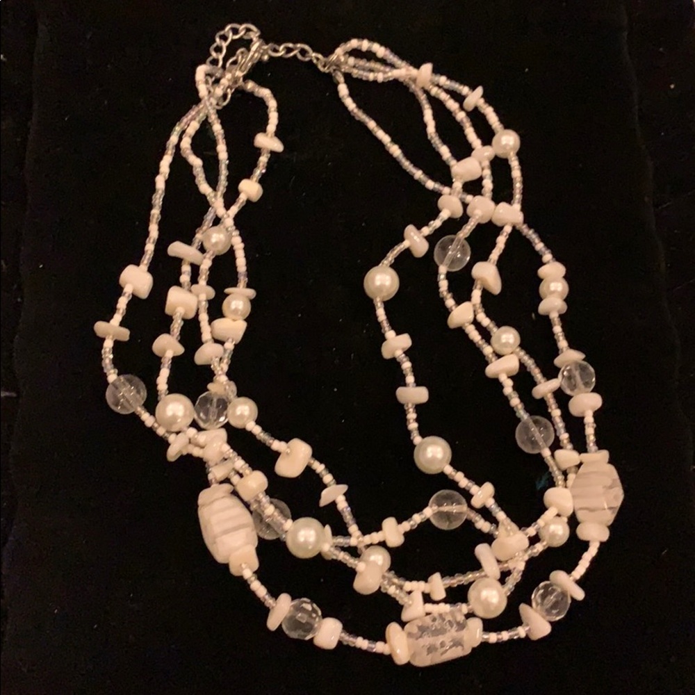 White beaded necklace